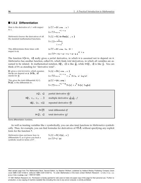 1.5.2 Differentiation - Wolfram Research