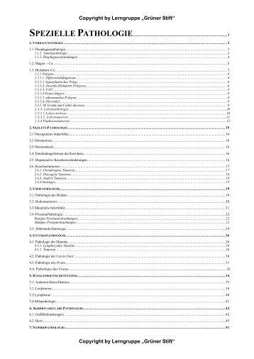 Skript "Spezielle Pathologie" WS 01/02 ( 272 KB ) - Matthiaswagner ...