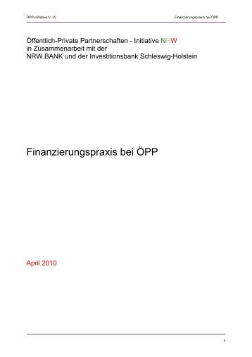Leitfaden Finanzierungspraxis bei ÃPP - Investitionsbank Schleswig ...