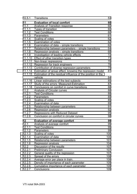 UIC comfort tests - VTI