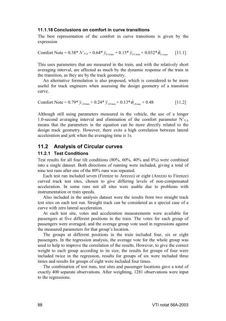 UIC comfort tests - VTI