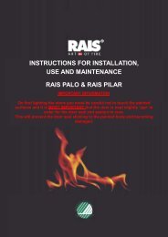 instructions for installation, use and maintenance rais ... - Robeys Ltd