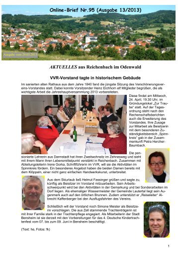 Online-Brief 95 - Verschönerungsverein Reichenbach