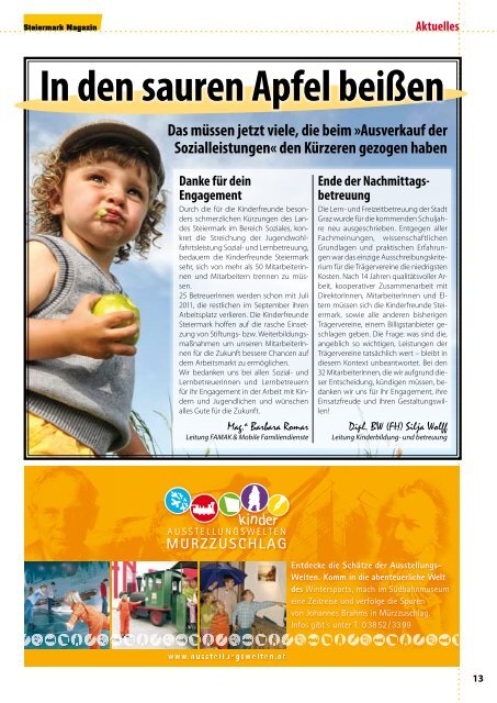 Kinderfreunde Magazin Ausgabe Juli 2011 - Steiermark