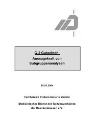 Aussagekraft von Subgruppenanalysen - MDS