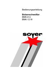 Bedienungsanleitung BolzenschweiÃer BMK-8 U ... - Soyer-shop.de