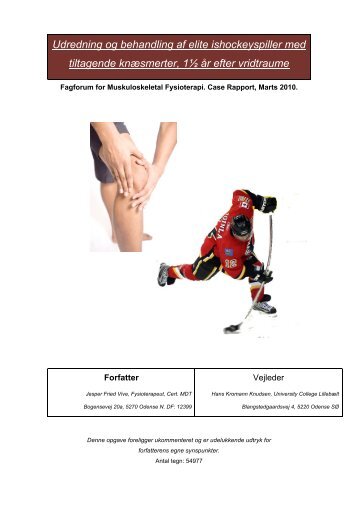 Udredning og behandling af elite ishockeyspiller med tiltagende ...