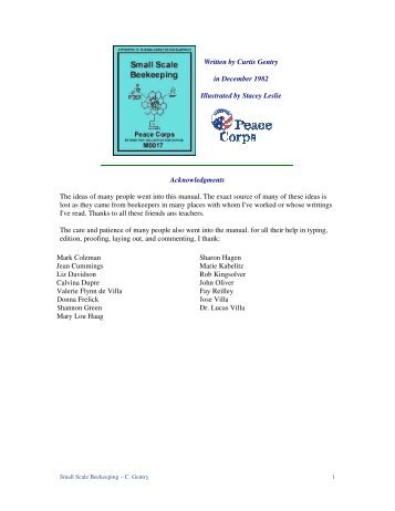 Small Scale Beekeeping PDF - TECA