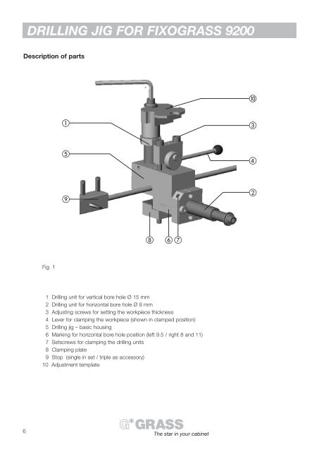 drilling jig for fixograss 9200