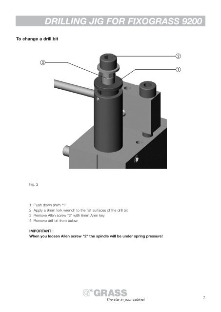 drilling jig for fixograss 9200