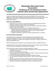 Scholarship Applications - Washington Municipal Clerks Association