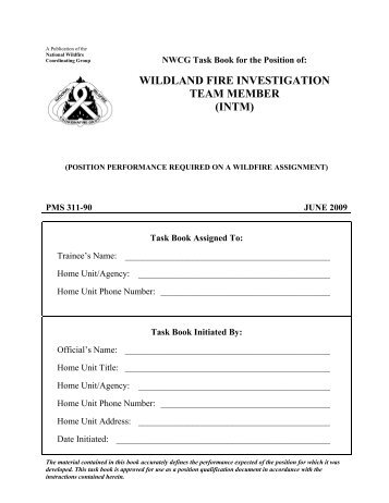 Wildland Fire Investigation Team Member (INTM) - National Wildfire ...