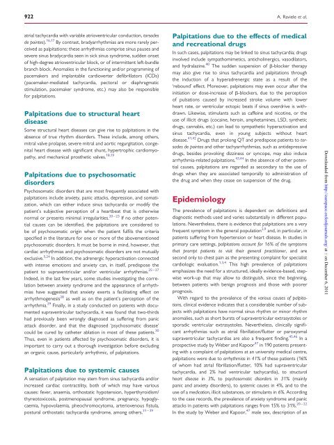 Management of patients with palpitations: a position paper from the ...