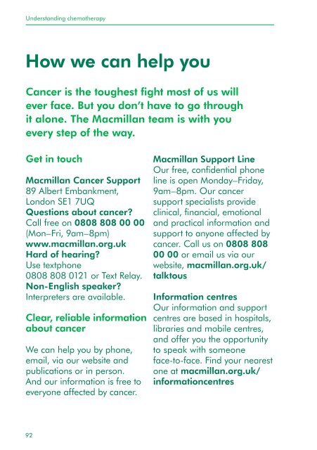 Understanding chemotherapy - Macmillan Cancer