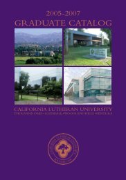 2005-2007 Graduate CataloG - California Lutheran University