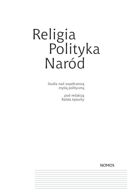 przeczytaj cały wstęp i przejrzyj spis treści tomu - Teologia Polityczna