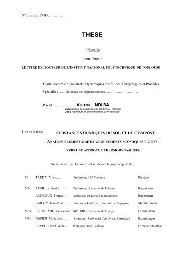 Substances humiques du sol et du compost analyse - Les thÃ¨ses en ...