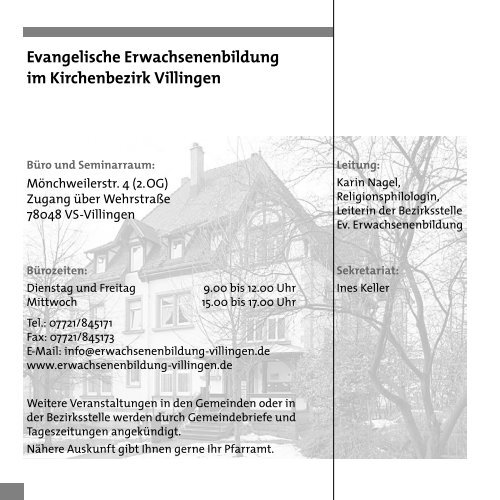 Veranstaltungen - Evangelische Erwachsenenbildung Villingen