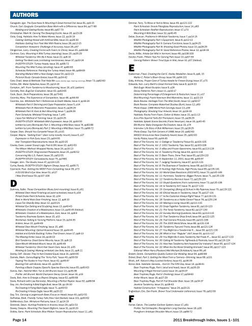 Back Issues Index - Breakthrough Magazine