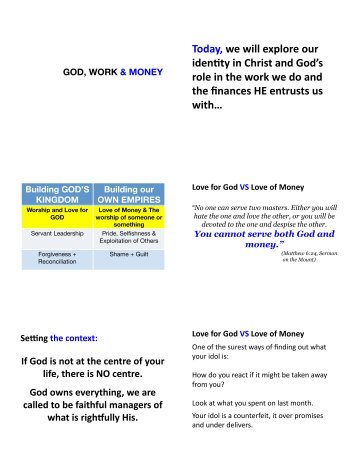 God, Work and Money: Click to download PDF