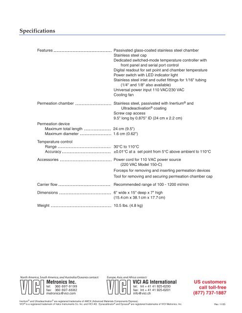 DynacalibratorÂ® Model 150 Calibration Gas Generator ... - Interchim