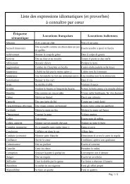 Liste des expressions idiomatiques (et proverbes) Ã  ... - accueil