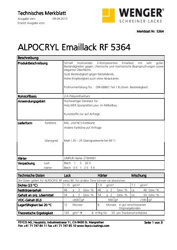 ALPOCRYL RF 5364 5364 deutsch - FEYCO COATINGS