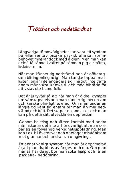 Psykisk ohälsa hos äldre (pdf) - Psykiatri Södra Stockholm