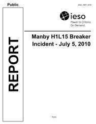 Manby H1L15 Breaker Incident - July 5, 2010 - IESO