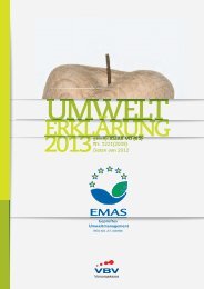 Vorsorgekasse AG Umwelterklärung 2013 als PDF - VBV