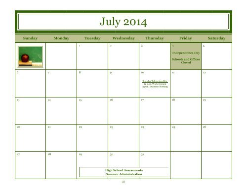Calendar & Handbook - Calvert County Public Schools