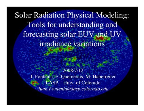 Juan Fontenla - Solar Physics at MSU