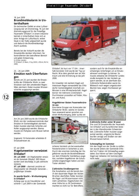 Jahresbericht 2009 - Freiwillige Feuerwehr Ohlsdorf