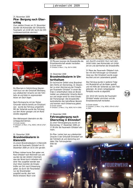 Jahresbericht 2009 - Freiwillige Feuerwehr Ohlsdorf