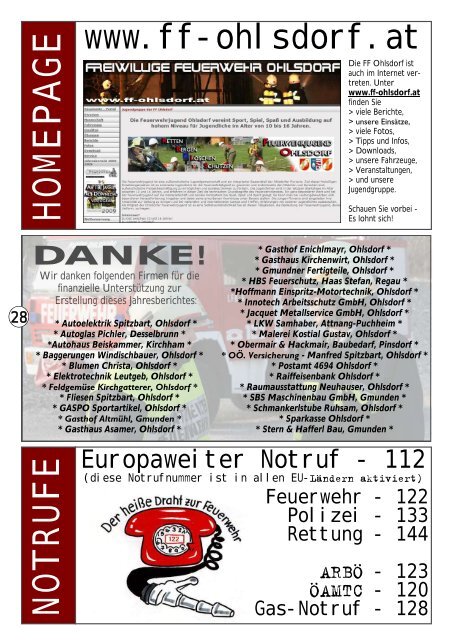 Jahresbericht 2009 - Freiwillige Feuerwehr Ohlsdorf