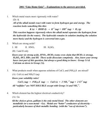 answers - Avon Chemistry