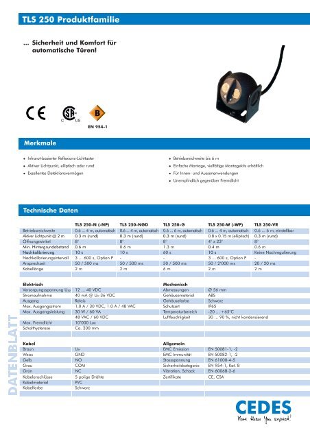 TLS 250 Produktfamilie - Cedes.com