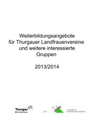 Weiterbildung TLFV 2013/2014 - Verband Thurgauer Landwirtschaft