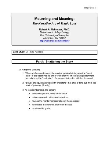 Mourning and Meaning: The Narrative Arc of Tragic Loss