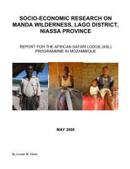 socio-economic research on manda wilderness, lago district, niassa ...