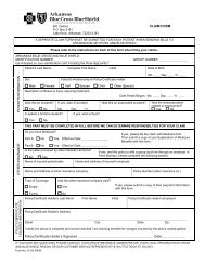 CLAIM FORM - Arkansas Blue Cross and Blue Shield