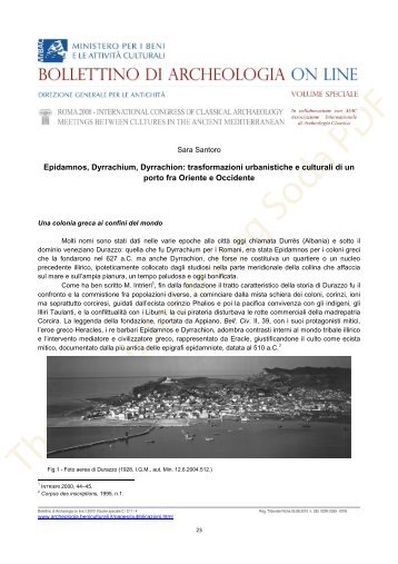 Epidamnos, Dyrrachium, Dyrrachion - Bollettino di archeologia on line