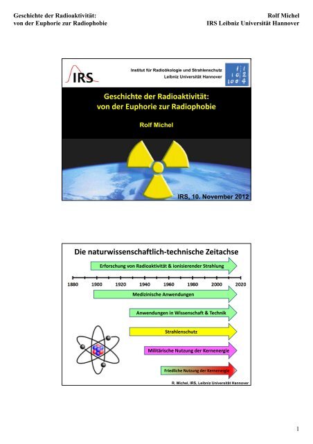 Geschichte der Radioaktivität: von der Euphorie zur Radiophobie ...