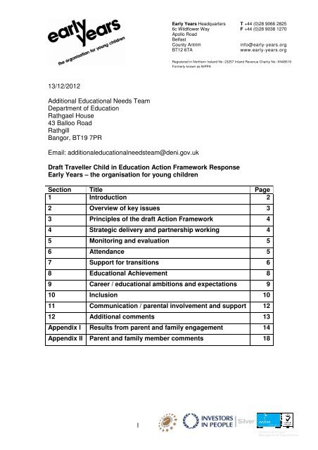 Traveller Child in Education Action Framework - Early Years