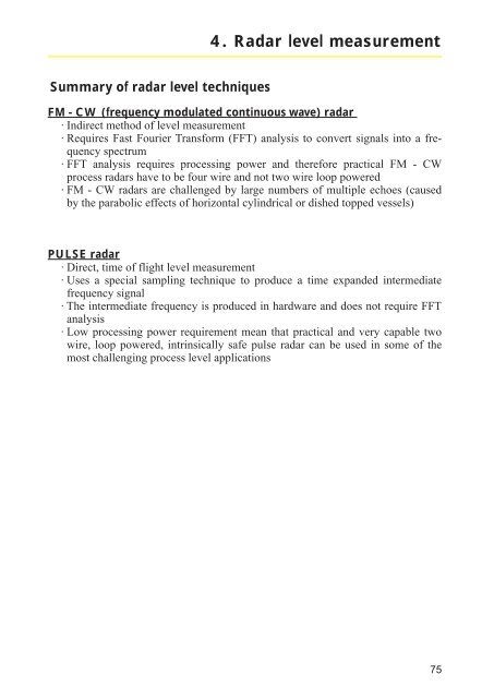 Radar level measurement Radar level measurement The user's guide