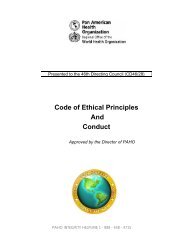 PAHO's Code of Ethical Principles and Conduct
