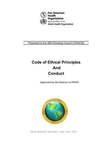 PAHO's Code of Ethical Principles and Conduct