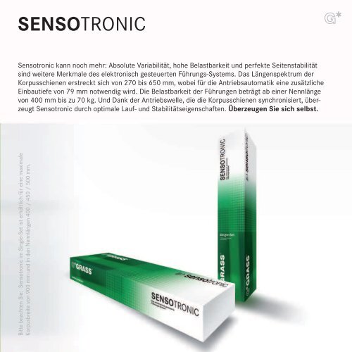 mit Sensotronic bietet GRASS ein einzigartiges, komplett ...