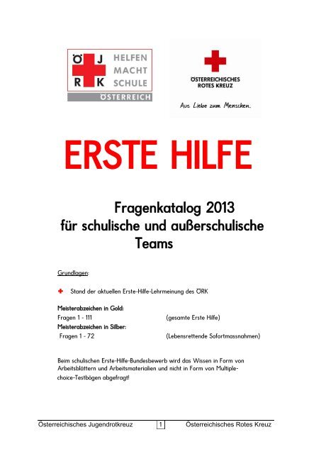 Fragenkatalog 2013 Theorie - Blogs beim Österreichischen Roten ...