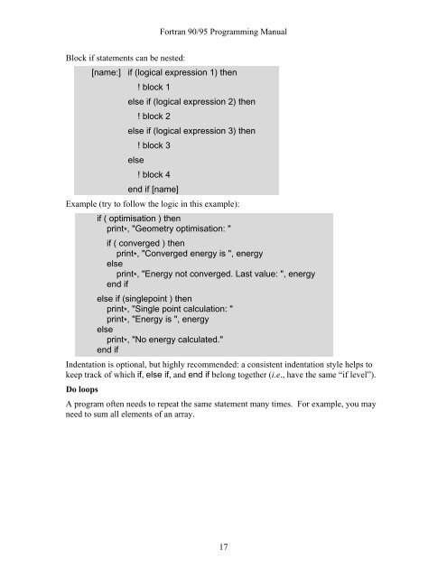 Fortran 90/95 Programming Manual